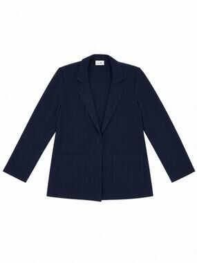 Tropics Women’s Navy Blazer Jacket Single Button Career Office Size L